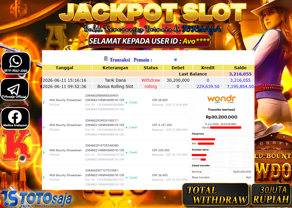 TOTOSAJA JACKPOT SLOT ONLINE MAHJONG WAYS Rp.30,200.000,- LUNAS